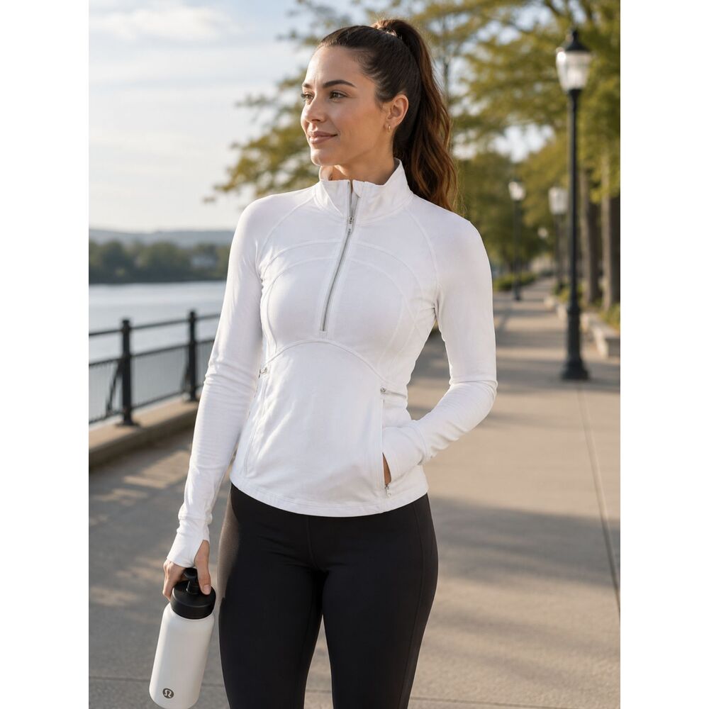 Lululemon Athletica White Define Herringbone Running Jacket Top  Women's Size 6
